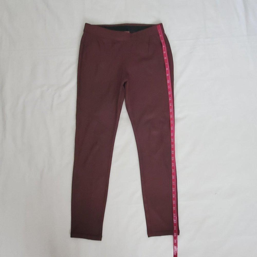 Free People Faux Suede Leather Pull-On Skinny Pants, Burgundy Women's Size 26 - Picture 15 of 15